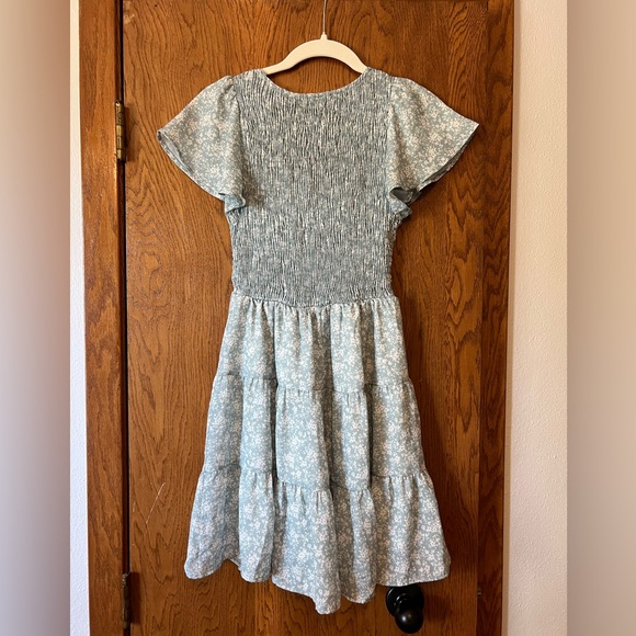 Blue Floral Mini Dress - Picture 3 of 4